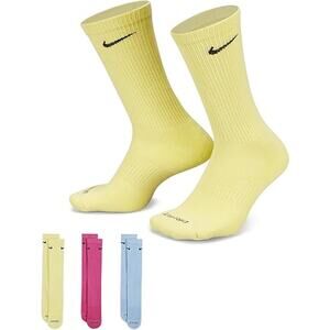 NEW Nike Dri-FIT Plus Cushion Crew Socks 3-Pack Size L SX6888-960 Multi